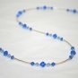 .925 Sterling Silver Sapphire & Light Blue Crystals made with SWAROVSKI ELEMENTS