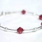 .925 Sterling Silver Ruby Pink Crystal Bracelet made with SWAROVSKI ELEMENTS