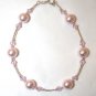 .925 Sterling Silver Light Pale Pink Pearl Bracelet made with SWAROVSKI ELEMENTS