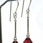 .925 Sterling Silver Siam Ruby Red Crystal Earings made with SWAROVSKI ELEMENTS