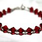 .925 Sterling Silver Siam Ruby Red Crystal Earings made with SWAROVSKI ELEMENTS