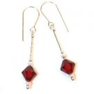 .925 Sterling Silver Ruby Pink Crystal Earings made with SWAROVSKI ELEMENTS