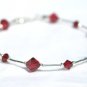 .925 Sterling Silver Ruby Pink Crystal Earings made with SWAROVSKI ELEMENTS
