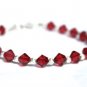 .925 Sterling Silver Ruby Pink Crystals Necklace made with SWAROVSKI ELEMENTS