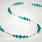 .925 Sterling Silver Teal Blue Zircon Crystals made with SWAROVSKI ELEMENTS