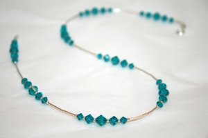 .925 Sterling Silver Teal Blue Zircon Crystals made with SWAROVSKI ELEMENTS