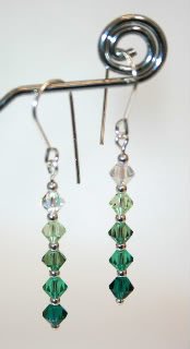 .925 Sterling Silver Earrings Emerald Crystals made with SWAROVSKI ELEMENTS