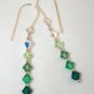 .925 Sterling Silver Earrings Emerald Crystals made with SWAROVSKI ELEMENTS