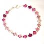 .925 Sterling Silver Rose Fuchsia Crystal Bracelet made with SWAROVSKI ELEMENTS