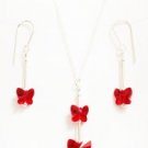 .925 Sterling Silver Butterfly Crystal Necklace Set made with SWAROVSKI ELEMENTS