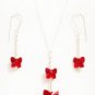 .925 Sterling Silver Butterfly Crystal Necklace Set made with SWAROVSKI ELEMENTS