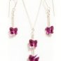 .925 Sterling Silver Butterfly Crystal Necklace Set made with SWAROVSKI ELEMENTS