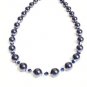 .925 Sterling Silver Navy Midnight Pearls Necklace made with SWAROVSKI ELEMENTS