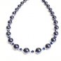 .925 Sterling Silver Navy Midnight Pearls Necklace made with SWAROVSKI ELEMENTS