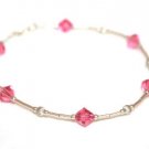 .925 Sterling Silver Rose Pink Crystal Bracelet MADE WITH SWAROVSKI ELEMENTS