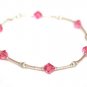 .925 Sterling Silver Rose Pink Crystal Bracelet MADE WITH SWAROVSKI ELEMENTS