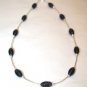 Necklace .925 Stering Silver Various Blues Oval Glass