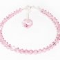 .925 Sterling Silver Fuhsia Crystal Heart Charm MADE WITH SWAROVSKI ELEMENTS