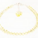 .925 Sterling Silver Light Yellow Heart Bracelet MADE WITH SWAROVSKI ELEMENTS