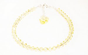 .925 Sterling Silver Light Yellow Heart Bracelet MADE WITH SWAROVSKI ELEMENTS