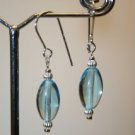 Earrings .925 Sterling Silver Various Blues Oval Glass