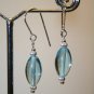 Earrings .925 Sterling Silver Various Blues Oval Glass
