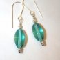 Earrings .925 Sterling Silver Various Blues Oval Glass