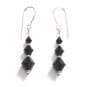 .925 Sterling Silver Jet Black Crystal Earrings made with SWAROVSKI ELEMENTS