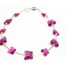 .925 Sterling Silver Pink Butterfly Bracelet made with SWAROVSKI ELEMENTS