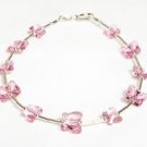.925 Sterling Silver Light Pink Butterfly Bracelet made with SWAROVSKI ELEMENTS