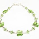 .925 Sterling Silver Light Green Butterfly Bracelet made with SWAROVSKI ELEMENTS