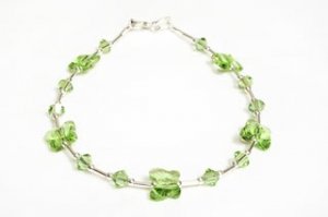 .925 Sterling Silver Light Green Butterfly Bracelet made with SWAROVSKI ELEMENTS