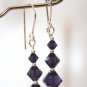 .925 Sterling Silver Purple Crystal Earrings made with SWAROVSKI ELEMENTS