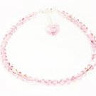 .925 Sterling Silver Light Rose Pink Crystals Heart made with SWAROVSKI ELEMENTS