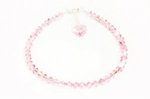 .925 Sterling Silver Light Rose Pink Crystals Heart made with SWAROVSKI ELEMENTS