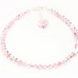.925 Sterling Silver Light Rose Pink Crystals Heart made with SWAROVSKI ELEMENTS