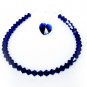 .925 Sterling Silver Indigo Crystal Heart Bracelet MADE WITH SWAROVSKI ELEMENTS