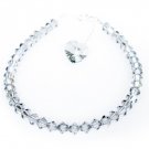 .925 Sterling Silver Grey Crystal Heart Bracelet MADE WITH SWAROVSKI ELEMENTS