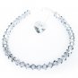 .925 Sterling Silver Grey Crystal Heart Bracelet MADE WITH SWAROVSKI ELEMENTS