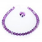 925 Sterling Silver Amethyst Crystal Heart Bracelet MADE WITH SWAROVSKI ELEMENTS