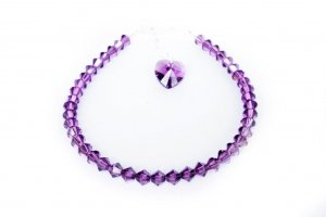 925 Sterling Silver Amethyst Crystal Heart Bracelet MADE WITH SWAROVSKI ELEMENTS