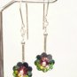 .925 Sterling Silver Crystal AB Flower Earrings made with SWAROVSKI ELEMENTS