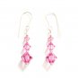 .925 Sterling Silver Rose Pink Crystal Earrings MADE WITH SWAROVSKI ELEMENTS