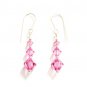 .925 Sterling Silver Rose Pink Crystal Earrings MADE WITH SWAROVSKI ELEMENTS