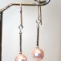 .925 Sterling Silver Light Pale Pink Pearl Necklace made with SWAROVSKI ELEMENTS