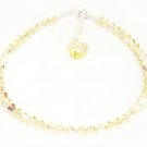 .925 Sterling Silver Jonquil Yellow Crystals Heart made with SWAROVSKI ELEMENTS