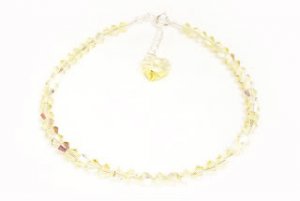 .925 Sterling Silver Jonquil Yellow Crystals Heart made with SWAROVSKI ELEMENTS