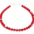 .925 Sterling Silver & Light Siam Red Crystals made with SWAROVSKI ELEMENTS