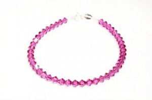 .925 Sterling Silver & Bright Fuchsia Pink Crystals made with SWAROVSKI ELEMENTS