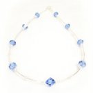 .925 Sterling Silver Sapphire Blue Crystal Necklace MADE WITH SWAROVSKI ELEMENTS